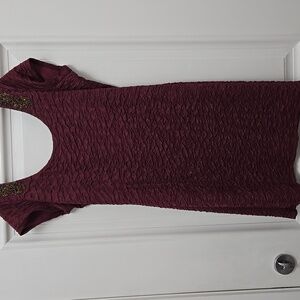 Elegant Burgundy Texture Dress P2p 18